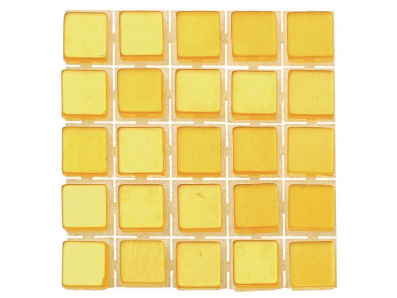 Glorex Selbstklebendes Mosaik Poly-Mosaic 5 mm Gelb, Breite: 5 mm, Länge: 5 mm, Verpackungseinheit: 119 Stück, Material: Kunststoff, Farbe: Gelb