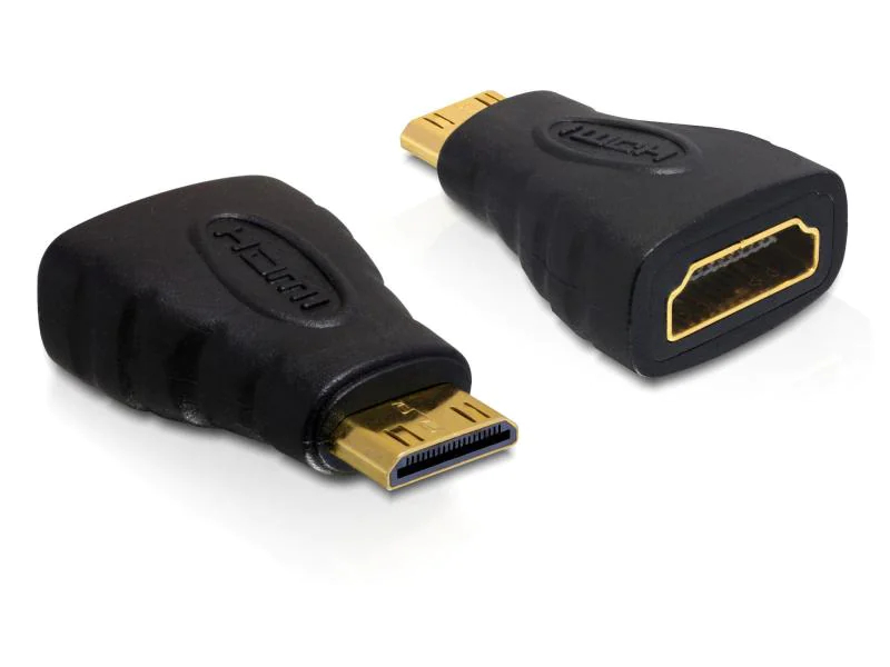 DeLock Konverter Mini-HDMI - HDMI Schwarz, Typ: Konverter, Videoanschluss Seite A: Mini-HDMI, Videoanschluss Seite B: HDMI Typ A