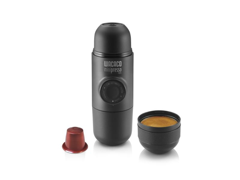 Wacaco Reisekaffeemaschine Minipresso NS, Betriebsart: Manuell, Kaffeeart: Nespresso, Farbe: Anthrazit, Pumpendruck: 8 bar, Wassertank: 0.07 l
