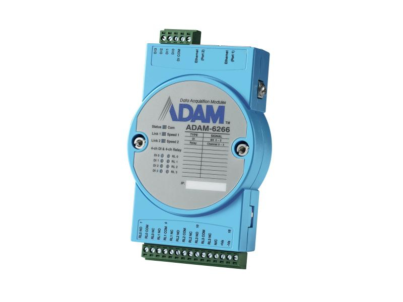 Advantech Smart I/O Modul ADAM-6266-B, Schnittstellen: Relais Out, Ethernet, Digital Input, Modultyp: IO-Modul, Remote Zugriff Art: Ethernet