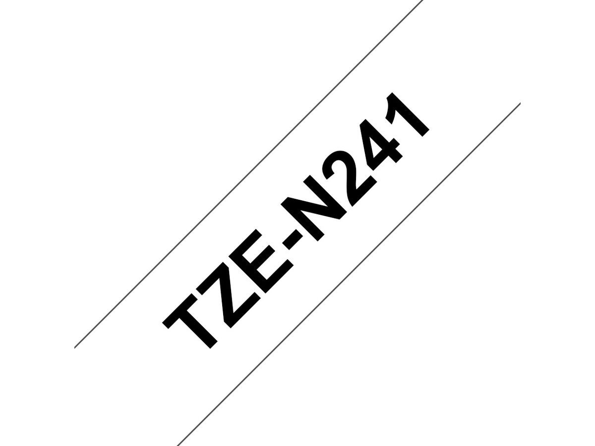 Brother Beschriftungsband TZe-N241 nicht laminiert Schwarz auf Weiss 18 mm