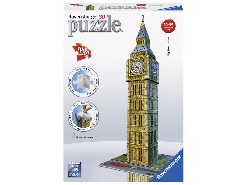 Ravensburger 3D Puzzle - Big Ben, 216 Puzzleteile & Zubehör & Anleitung,