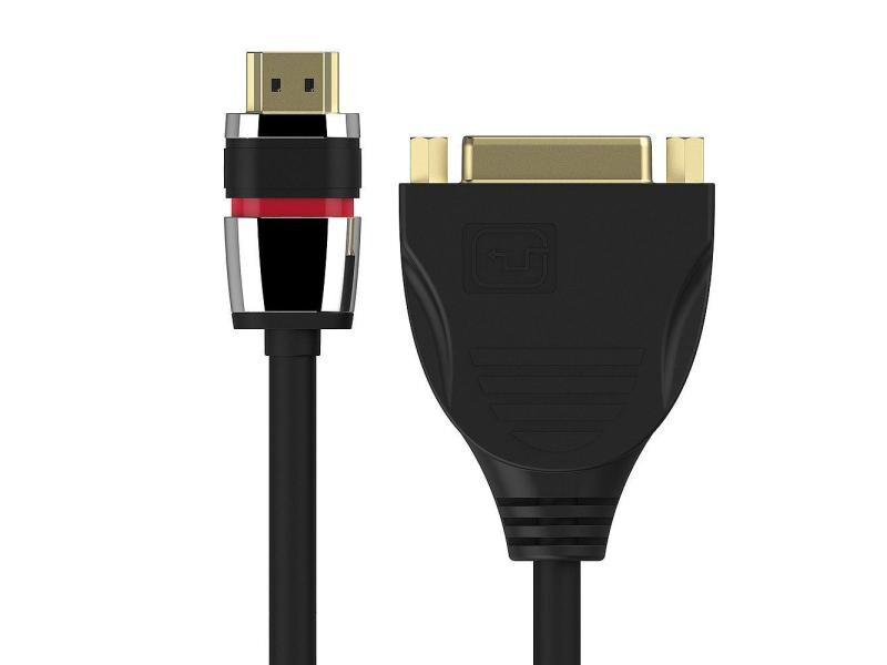 PureLink Kabel HDMI - DVI-I, 0.10 m, Typ: Adapter, Videoanschluss Seite A: HDMI, Videoanschluss Seite B: DVI-I, Farbe: Schwarz, Länge: 0.10 m