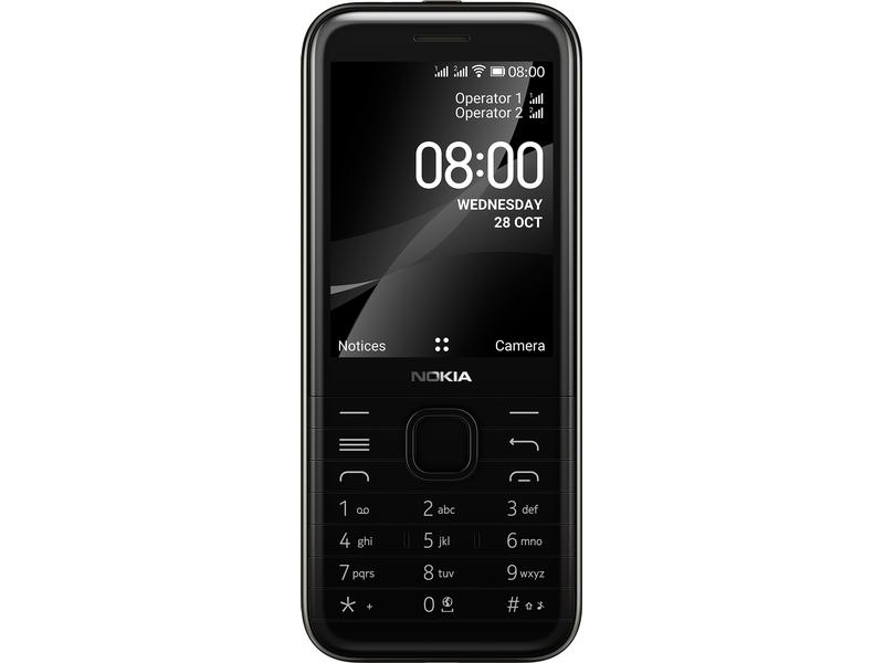 Nokia 8000 4G Schwarz, Card Reader: Micro-SD, Verbindungsmöglichkeiten: Kopfhörer 3.5mm Klinke, Micro-USB, Bluetooth, WLAN, Eingabegeräte: Tastatur, Maximale Speichererweiterung: 128 GB, Speicherkapazität total: 4 GB, Farbe: Schwarz