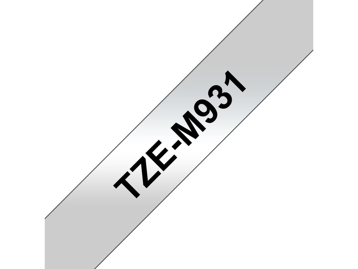 Brother Beschriftungsband TZe-M931 Schwarz auf Silber 12 mm