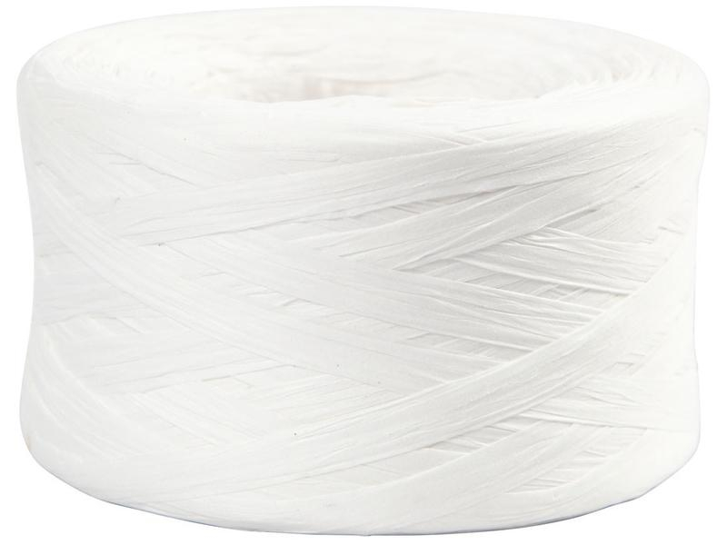 Creativ Company Papierband Raffiabast 8 mm x 100 m, Weiss, Breite: 8 mm, Länge: 100 m, Verpackungseinheit: 1 Stück, Farbe: Weiss, Band-Art: Papierband