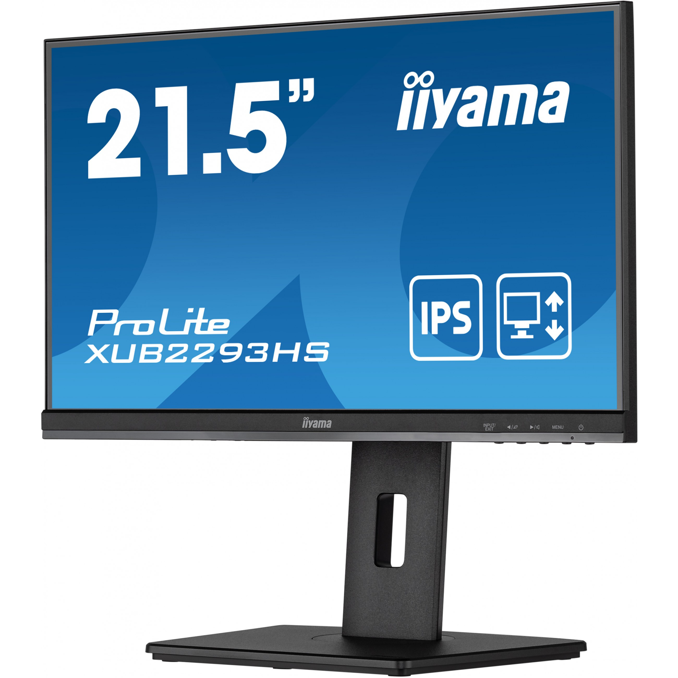 iiyama Monitor XUB2293HS-B5, Bildschirmdiagonale: 21.5 ", Auflösung: 1920 x 1080 (Full HD), Anschlüsse: DisplayPort, HDMI, Anwendungsbereich: Business, Ergonomie: Pivot-Funktion, Curved: Nein