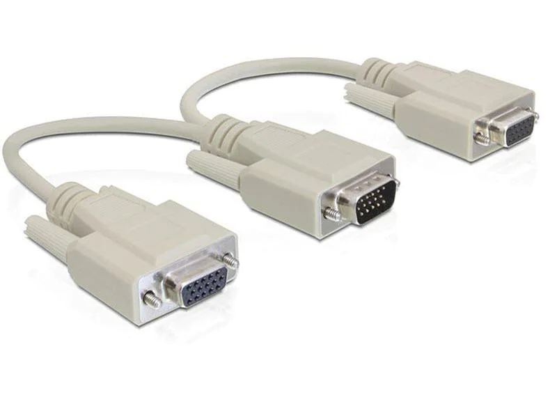 DeLock 2 Port Signalsplitter VGA - VGA, grau Anzahl Ports: 2, Signalverstärkung: Passiv, Schnittstellen: VGA