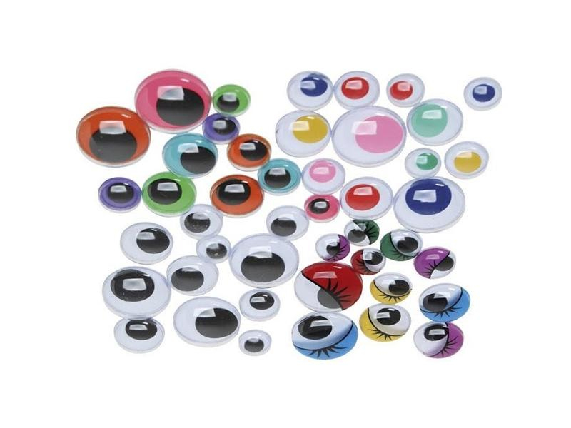 Creativ Company Wackelaugen 500 Stück, Selbstklebend: Ja, Verpackungseinheit: 500 Stück, Detailfarbe: Mehrfarbig, Produkttyp Kleinteile: Augen