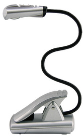 WEDO LED-Leselampe mit Clip, mobil, silber