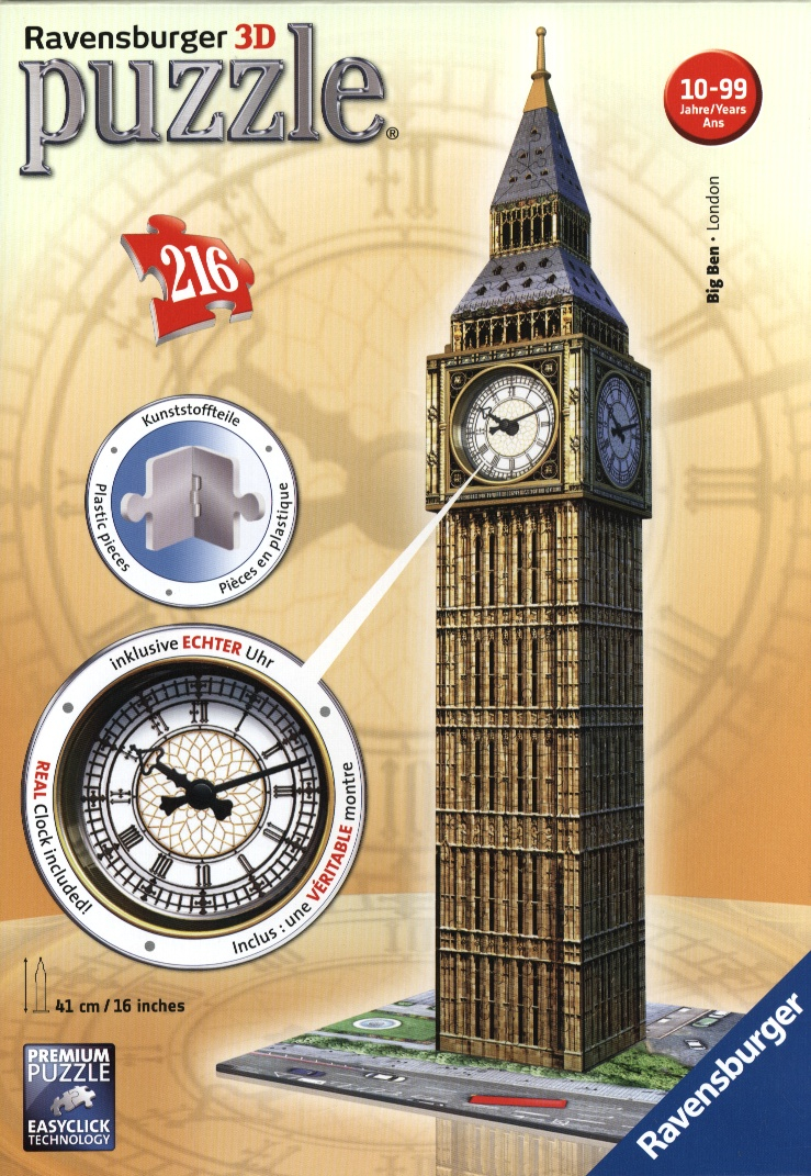 Big Ben mit Uhr - 3D Gebäude Puzzle [216 Teile]