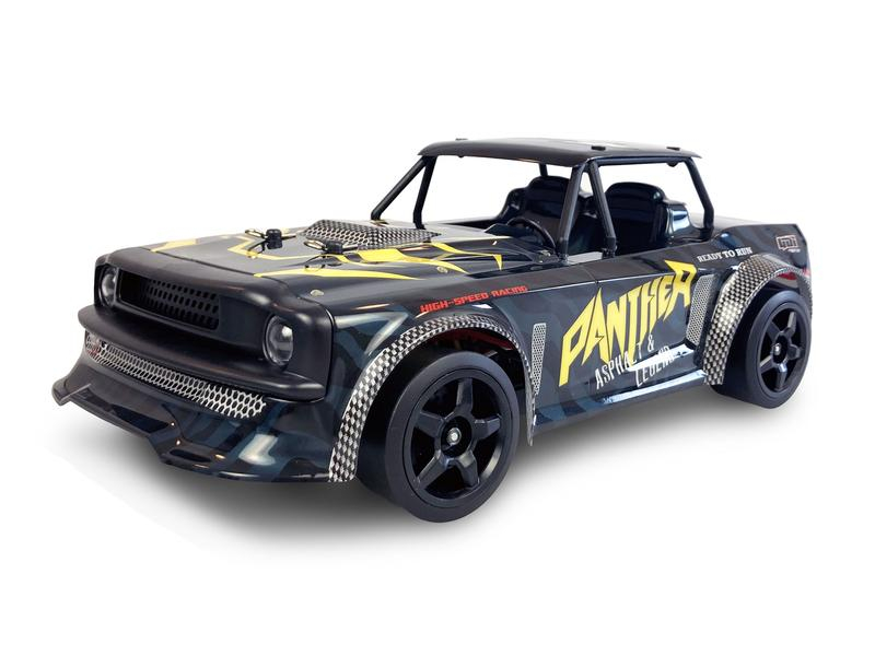 Amewi Drift Panther 4WD, Gyro 1:16, RTR, Fahrzeugtyp: Drift, Antrieb: 4x4, Antriebsart: Elektro Brushed, Modellausführung: RTR (Ready to Run), Detailfarbe: Schwarz, Schwierigkeitsgrad: 1. Einsteiger