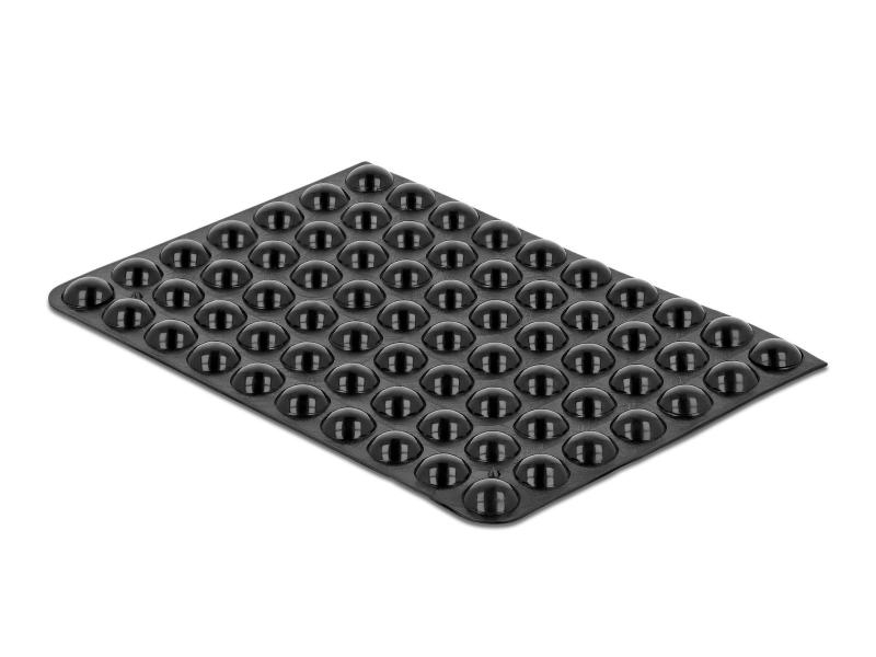 Delock Gummifüsse 8 x 3mm rund, selbstklebend, 70 Stück, schwarz