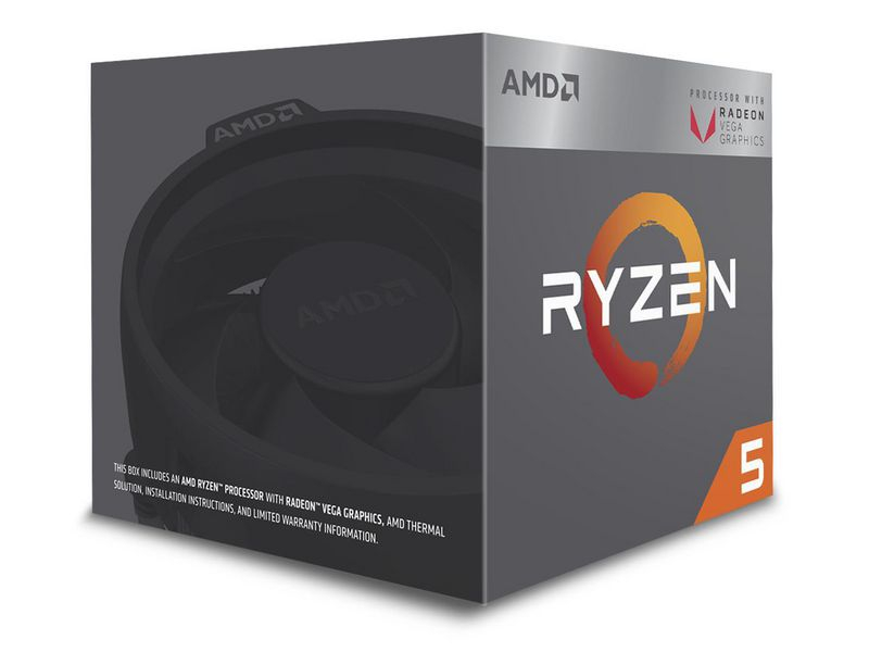 AMD CPU Ryzen 5 3400G 3.70 GHz, Prozessorfamilie: AMD Ryzen, Anzahl Prozessorkerne: 4, Taktfrequenz: 3.70 GHz, Integrierte Grafik, Verlustleistung (TDP): 65 W, Prozessorsockel: AM4, Fertigungstechnik: 12 nm, Prozessor Kühler