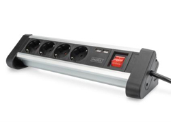 4-WAY POWER STRIP WITH 2X USB ON/OFF SWITCH USB OUT 5V2A BL-SI  NMS NS CABL