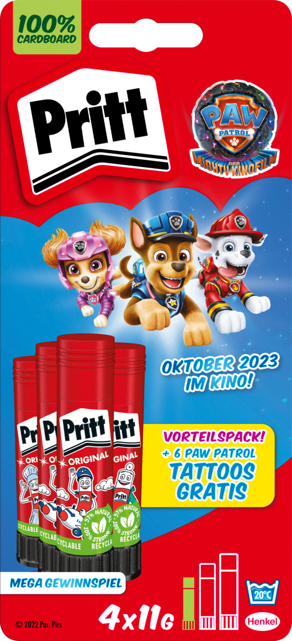 PRITT Klebestift 11g 900322 Paw Patrol Edition 4er Pack