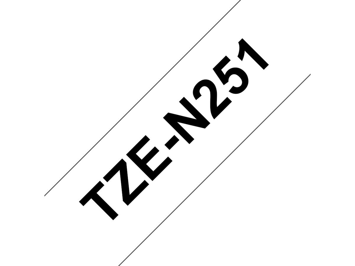 Brother Beschriftungsband TZe-N251 nicht laminiert Schwarz auf Weiss 24 mm