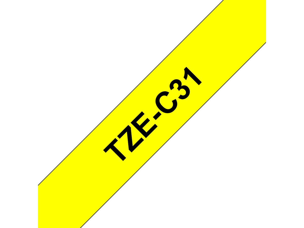 Brother Beschriftungsband TZe-C31 Schwarz auf Gelb 12 mm