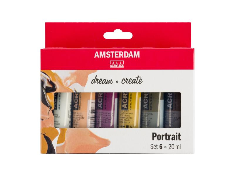 Amsterdam Acrylfarbe Portrait 6 Tuben à 20 ml, Art: Acrylfarbe, Farbe: Mehrfarbig, Set: Ja, Verpackungseinheit: 6 Stück