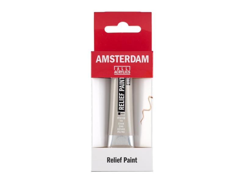 Amsterdam Acrylfarbe Reliefpaint 20 ml, Zinn, Art: Acrylfarbe, Farbe: Zinn, Set: Nein, Verpackungseinheit: 1 Stück