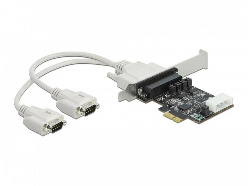Delock PCI-Express-Karte 89909 2x Seriell / RS-232, Datenanschluss Seite B: RS-232 DB9 Stecker, Anzahl Ports: 2, Schnittstelle Hardware: PCI-Express x1, Formfaktor: Low-Profile, Full-Height