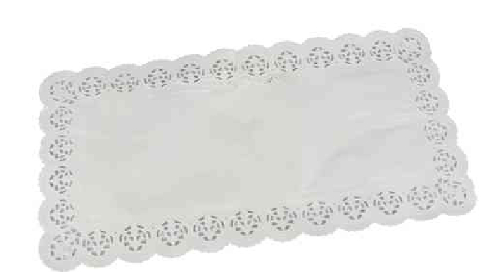 PAPSTAR Tortenspitze, eckig, 400 x 200 mm, weiß