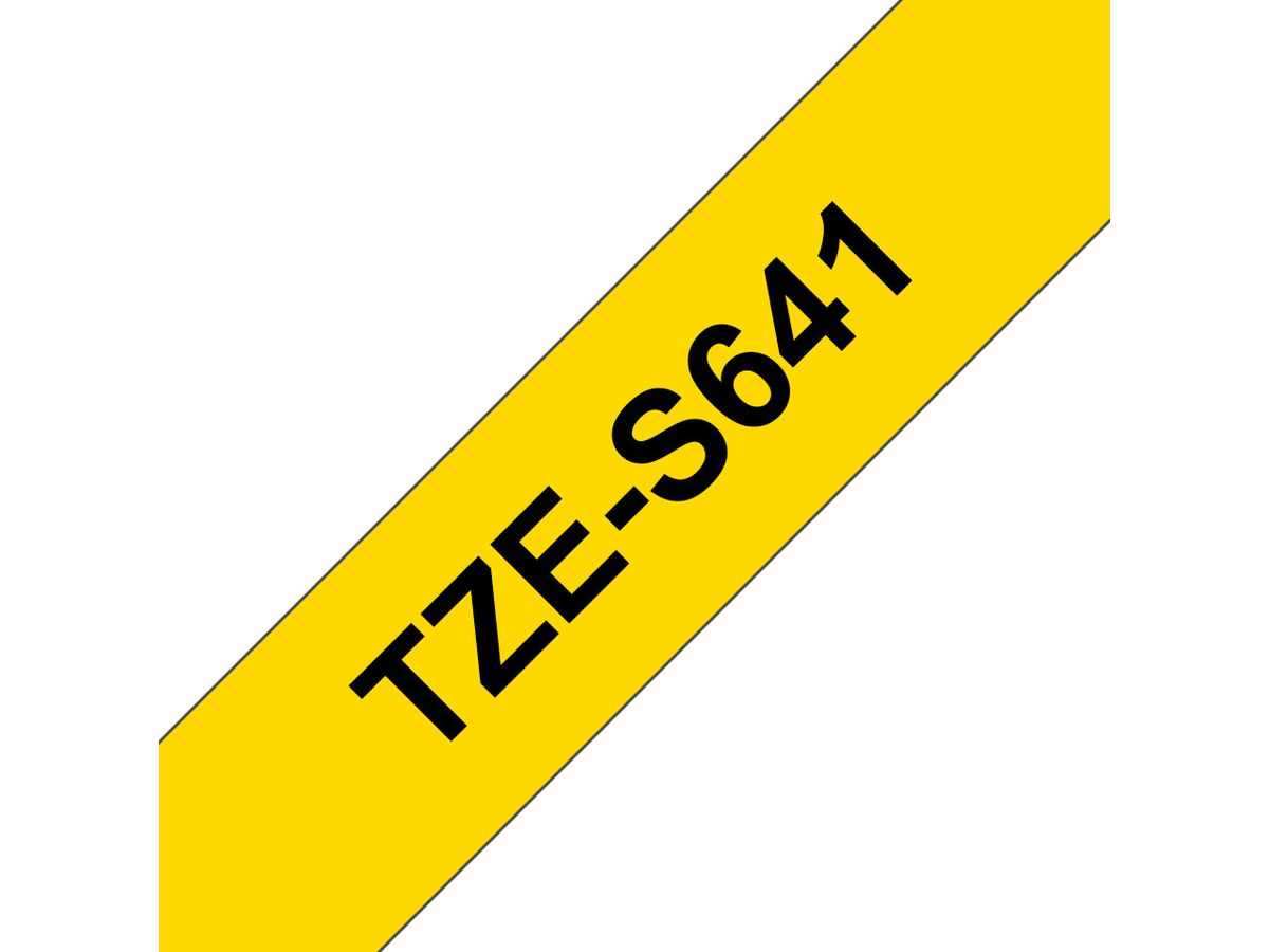 Brother Beschriftungsband TZe-S641 stark haftend Schwarz auf Gelb 18 mm