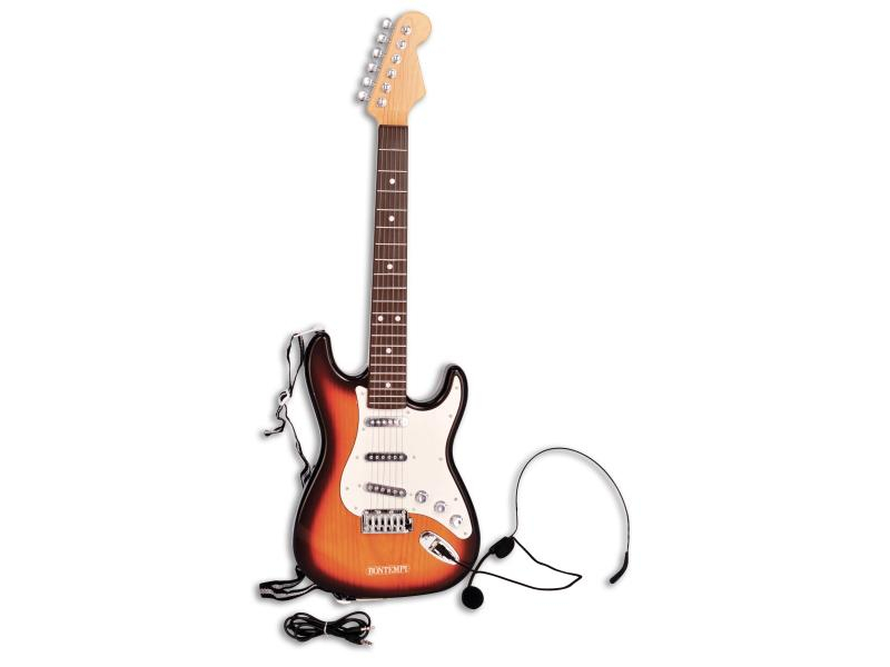 Bontempi Musikspielzeug Elektronische Rock Gitarre, Alter ab: 5 Jahre, Material: Kunststoff, Benötigt 3 x AA Batterien (nicht enthalten)