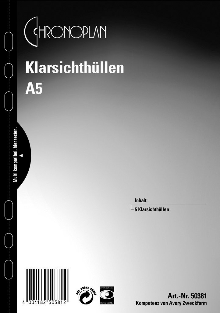 CHRONOPLAN Prospekthülle A5, transparent