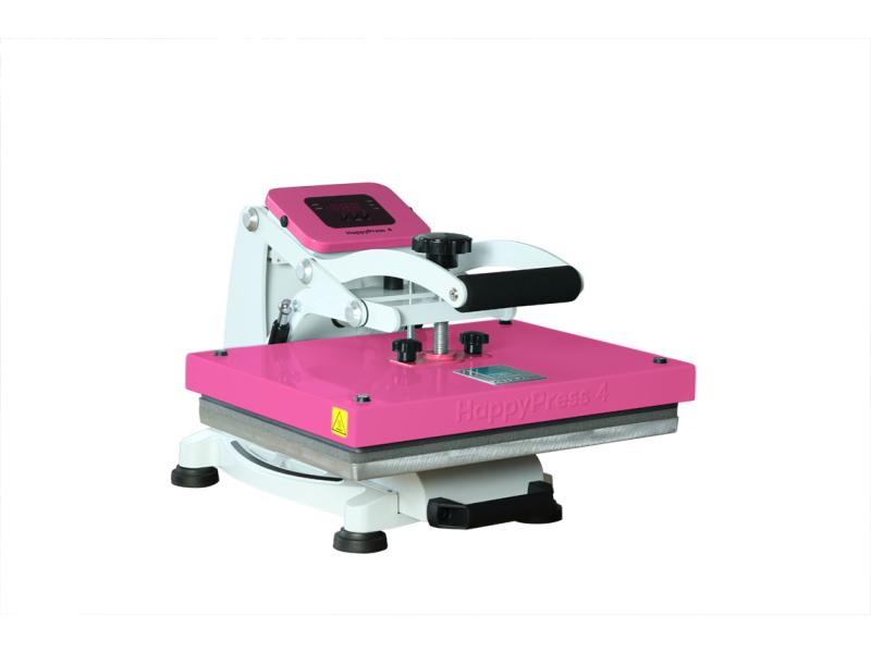 Happy Fabric Transferpresse HappyPress 4, A4 Pink, Auto-open, Material: Kunststoff, Eisen, Metall, Farbe: Pink, Heizplattengrösse: 32.5 x 25 cm
