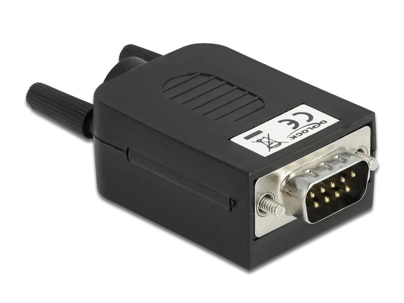 Delock Adapter DB9 - Terminalblock Stecker, mit Gehäuse, Kabeltyp: Adapter, Datenanschluss Seite A: RS-232 DB9 Stecker, Datenanschluss Seite B: Terminalblock, Kabellänge: 0 cm