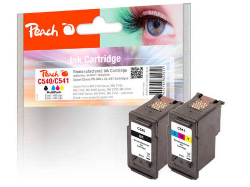 Peach Tintenset Canon PG-540/CL-541 BK, Color, Druckleistung Seiten: 1x 405 ×; 1x 445 ×, Toner/Tinte Farbe: Color; Black, Peach Spar Packs - Sparen Sie zusätzlich gegenüber dem Einzelkauf!