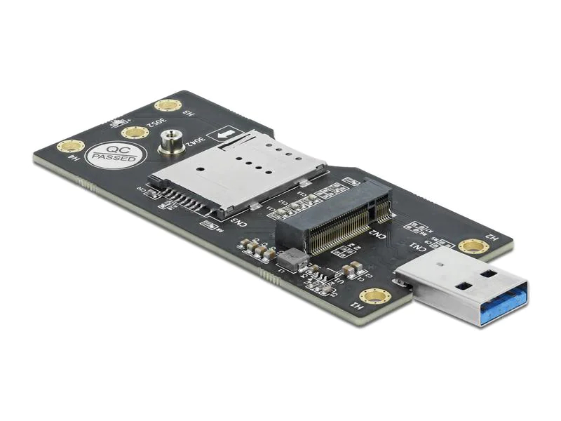 Delock Externes Gehäuse USB 3.0 zu M.2 mit SIM Slot, Widerstandsfähigkeit: Keine, Anzahl Laufwerkschächte: 1, Stromversorgung: USB, Lüfter vorhanden: Nein, Farbe: Schwarz, Schnittstellen: SIM, USB 3.0