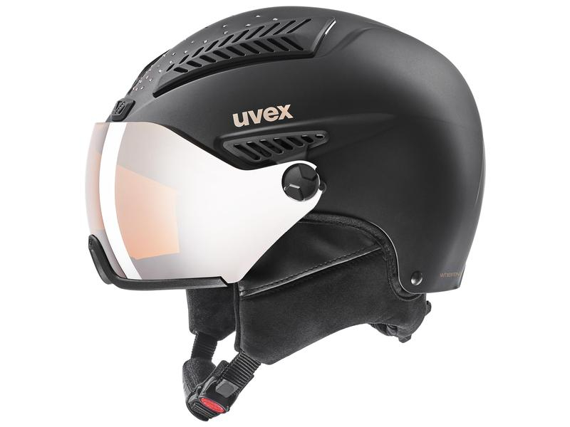 uvex Helm Hlmt 600 visor WE glamour Black Mat, Einsatzbereich: Wintersport, Zielgruppe: Damen, Kopfumfang von: 53 cm, Kopfumfang bis: 55 cm, Farbe: Schwarz matt, Sportart: Ski, Snowboard