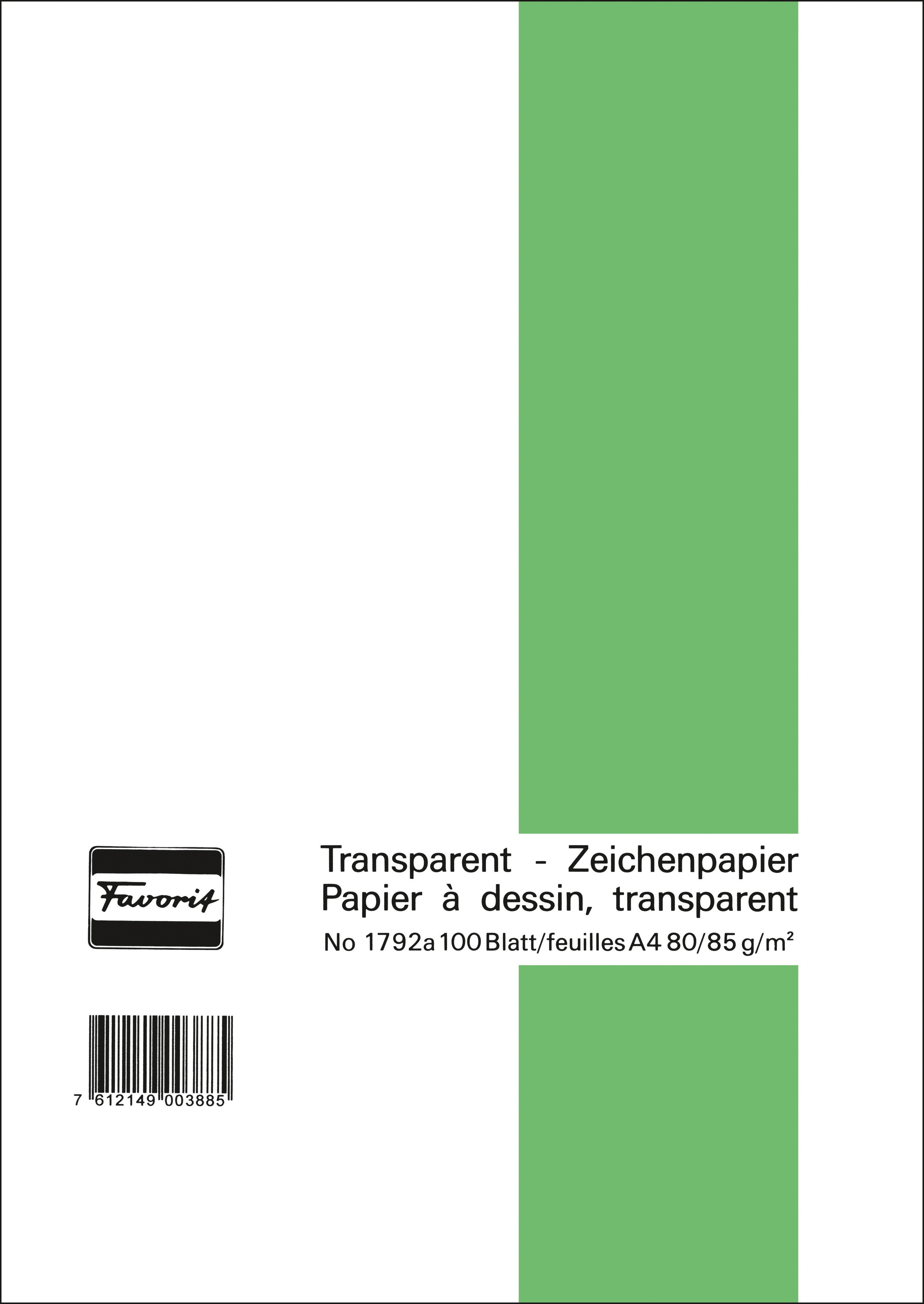FAVORIT Transparentpapier A4 1792 A 80/85g 100 Blatt
