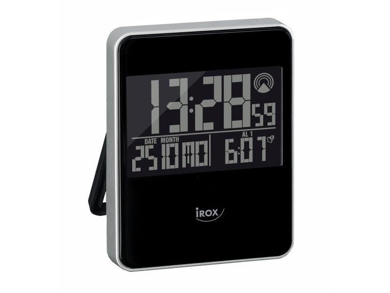 iROX Funk-Wecker ORA-4, Displaytyp: LCD, Betriebsart: Batteriebetrieb, Funksignal, Anzahl Zeitzonen: 1 ×, Ausstattung: Datum; Innentemperatur, Funktionen: Alarm; Snooze-Funktion, Batterien nicht inbegriffen (2xAAA)